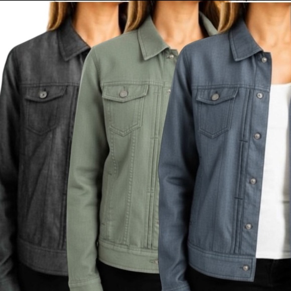 Tahari Jackets & Blazers - Tahari Lyocell Pintuck Jacket in Green/Black/Blue-Gray Size Medium NEW